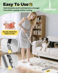 PWBSLAI rubber broom head capturing loose fur without scratching surfaces
