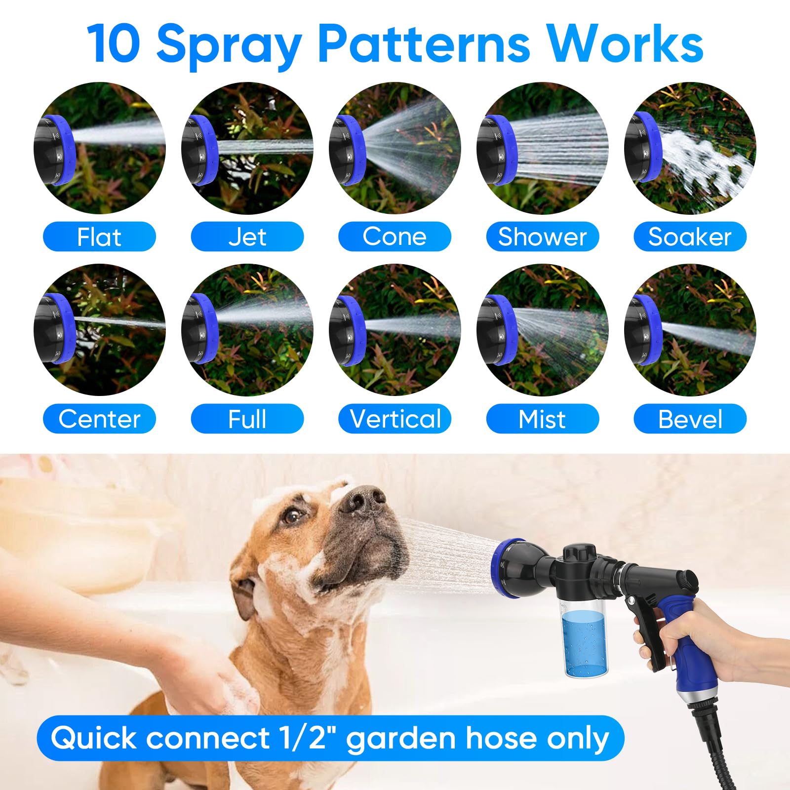 PWEZON 10-pattern spray head with versatile washing options.