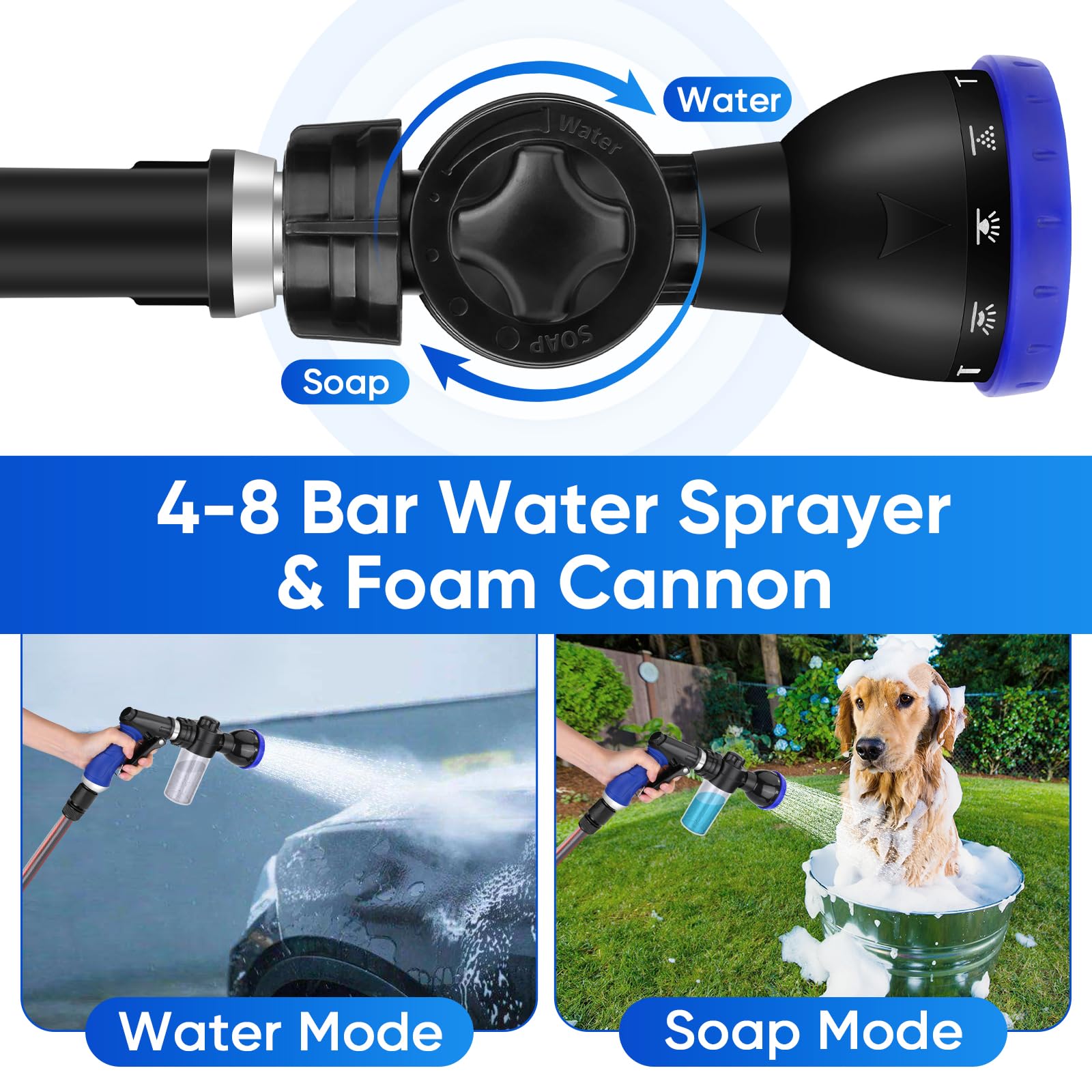 PWEZON half-inch hose connector fits standard taps for leak-free setup.