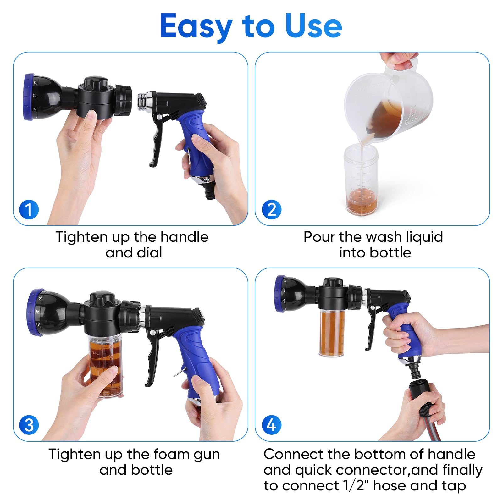 PWEZON 10 watering patterns dial for garden, car, and window care.