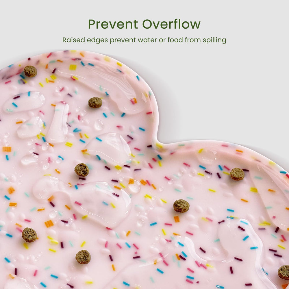 PWTAA dishwasher-safe feeder mat for quick cleanup after meals.