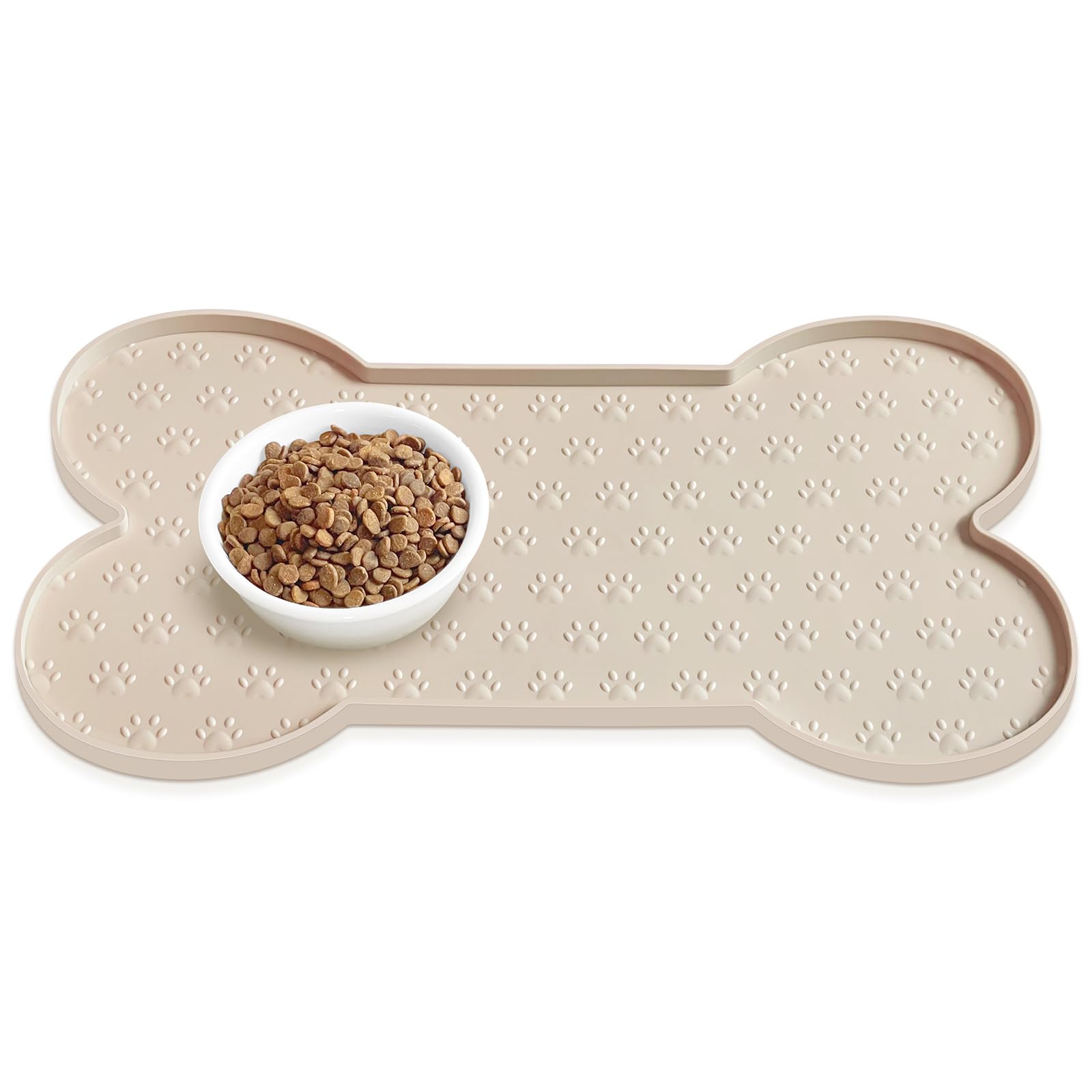 PWTAA dog food mat anti-slip keeps bowls steady and prevents spills