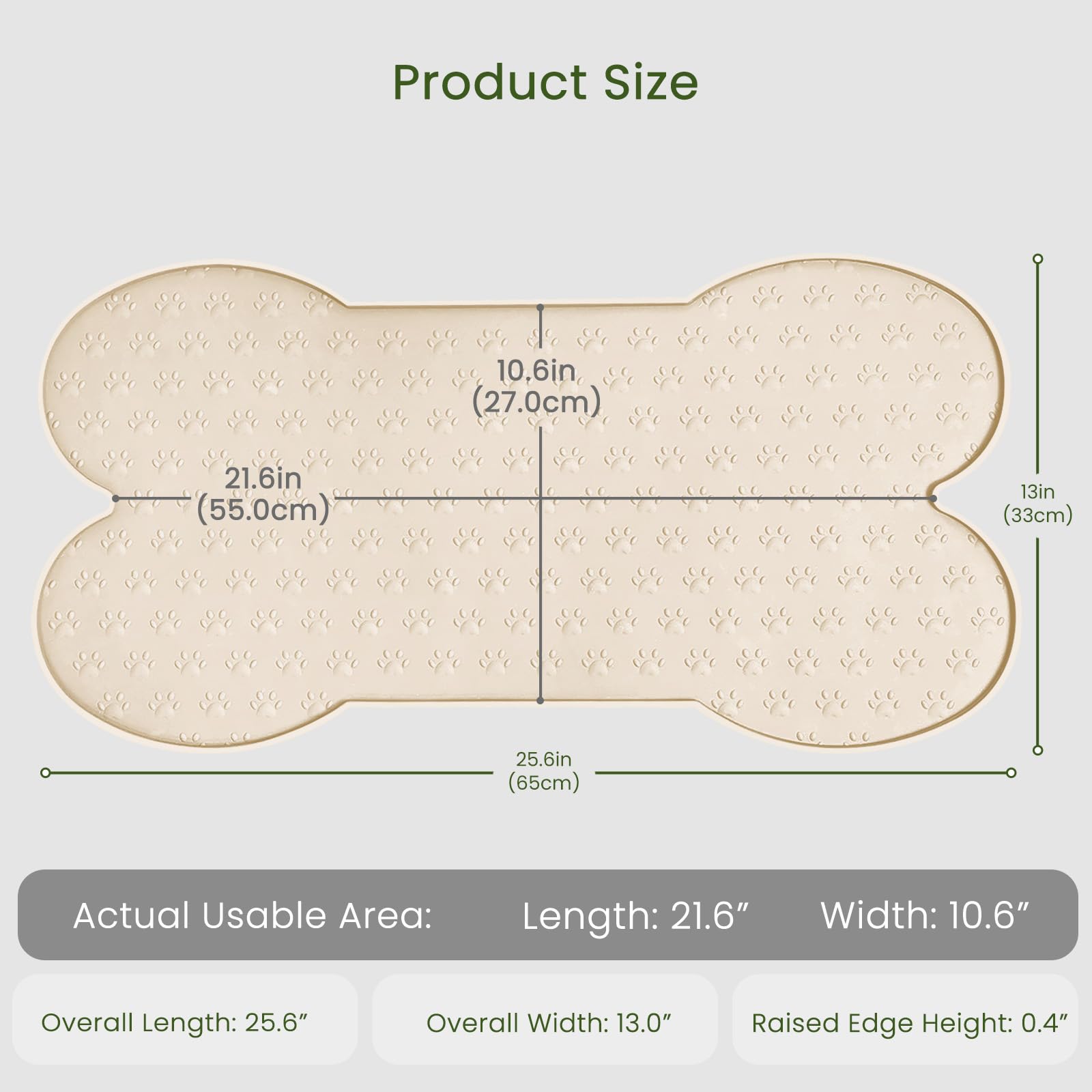 PWTAA raised-edge mat prevents spills and keeps floors clean