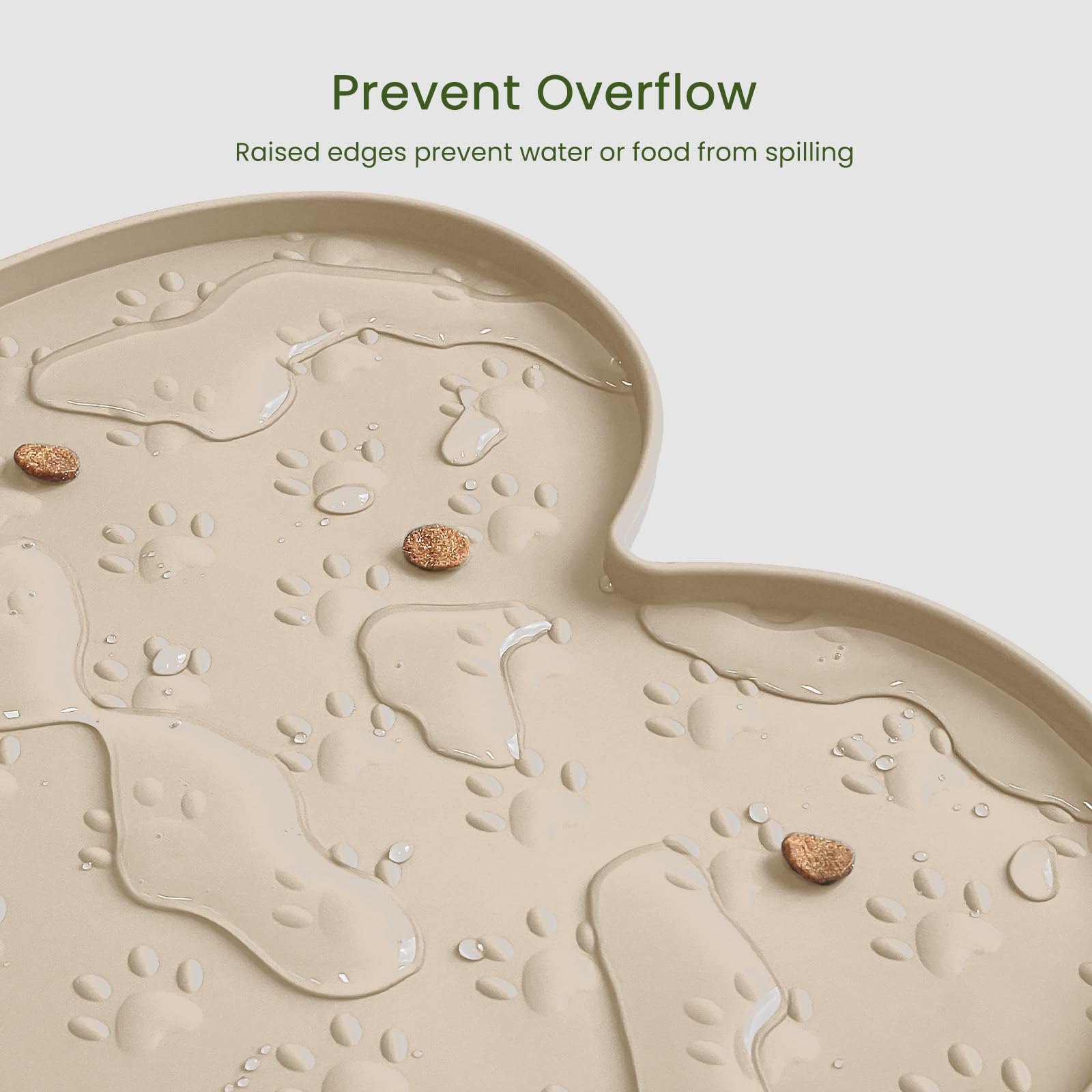 PWTAA easy-clean pet bowl mat simplifies tidying after meals