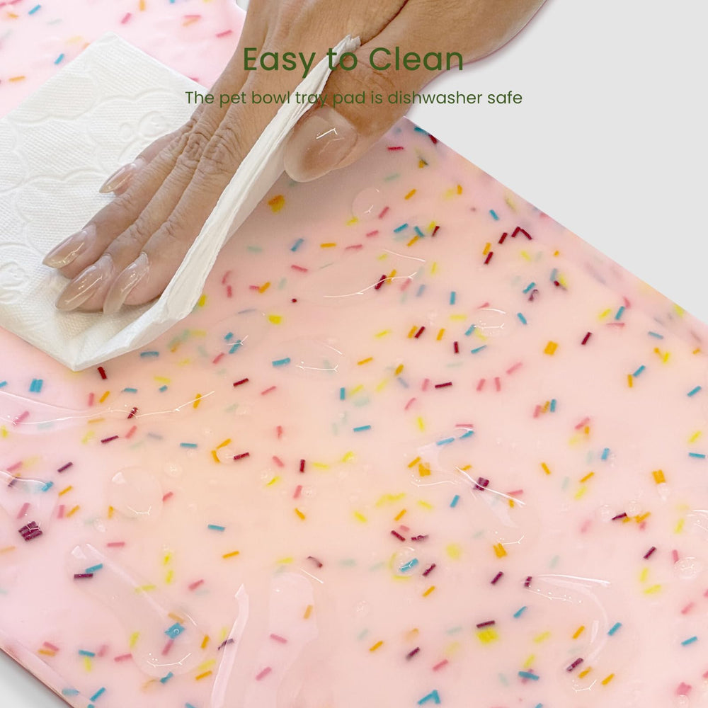 PWTAA easy-clean mat resists stains and cleans up quickly.