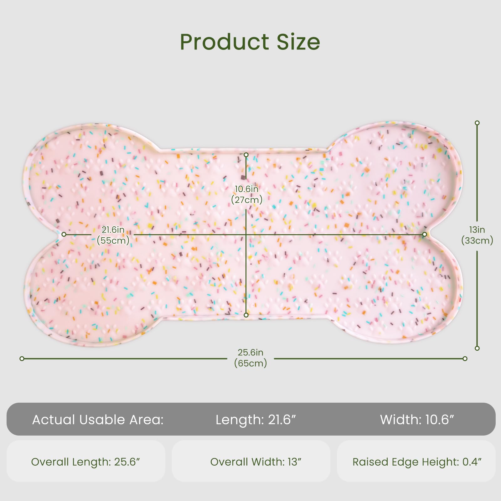 PWTAA raised-edge feeder mat containing spills for a tidy area.