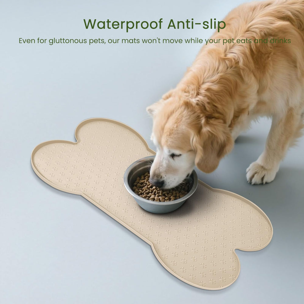PWTAA waterproof pet mat protects floors during meals and spills