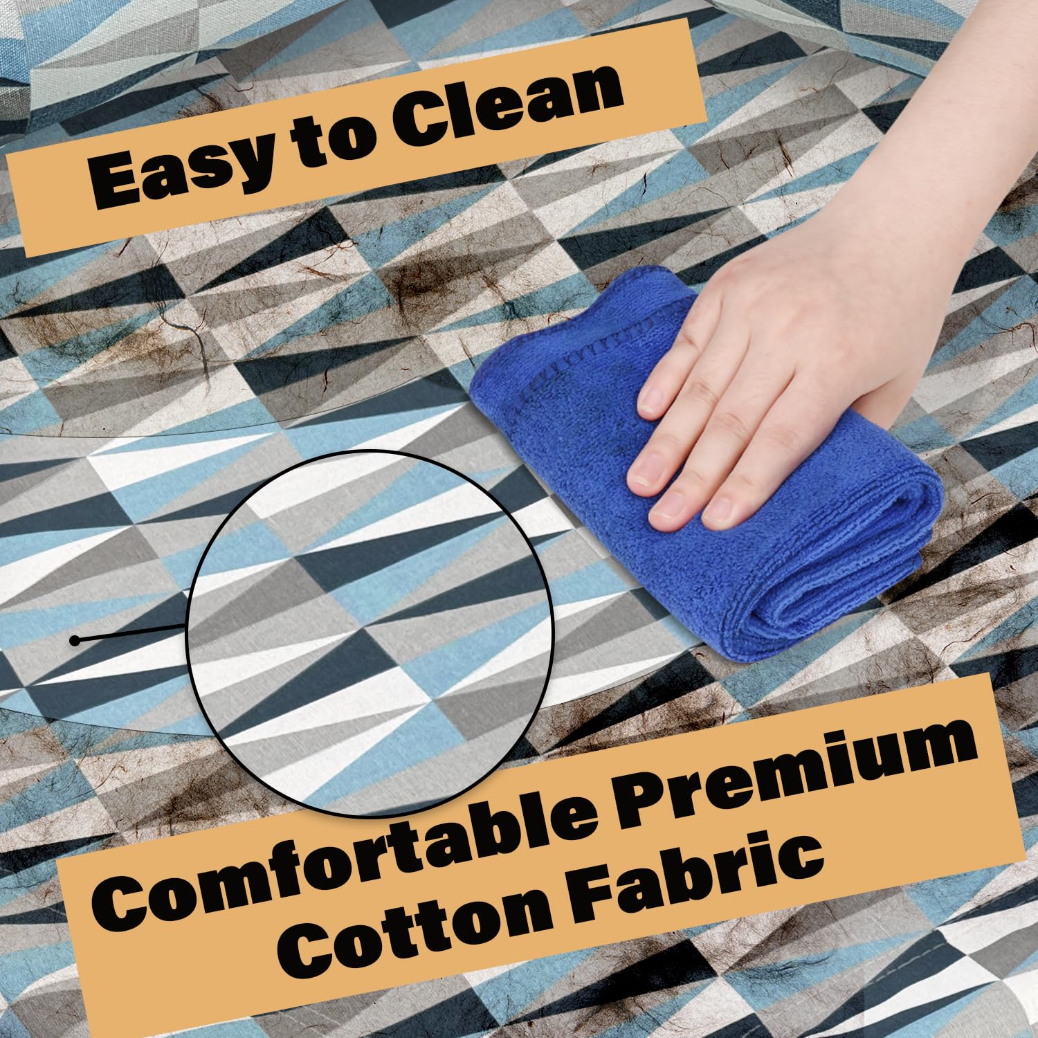 Pyowmgd breathable cotton fabric stays cool, comfortable, and inviting.