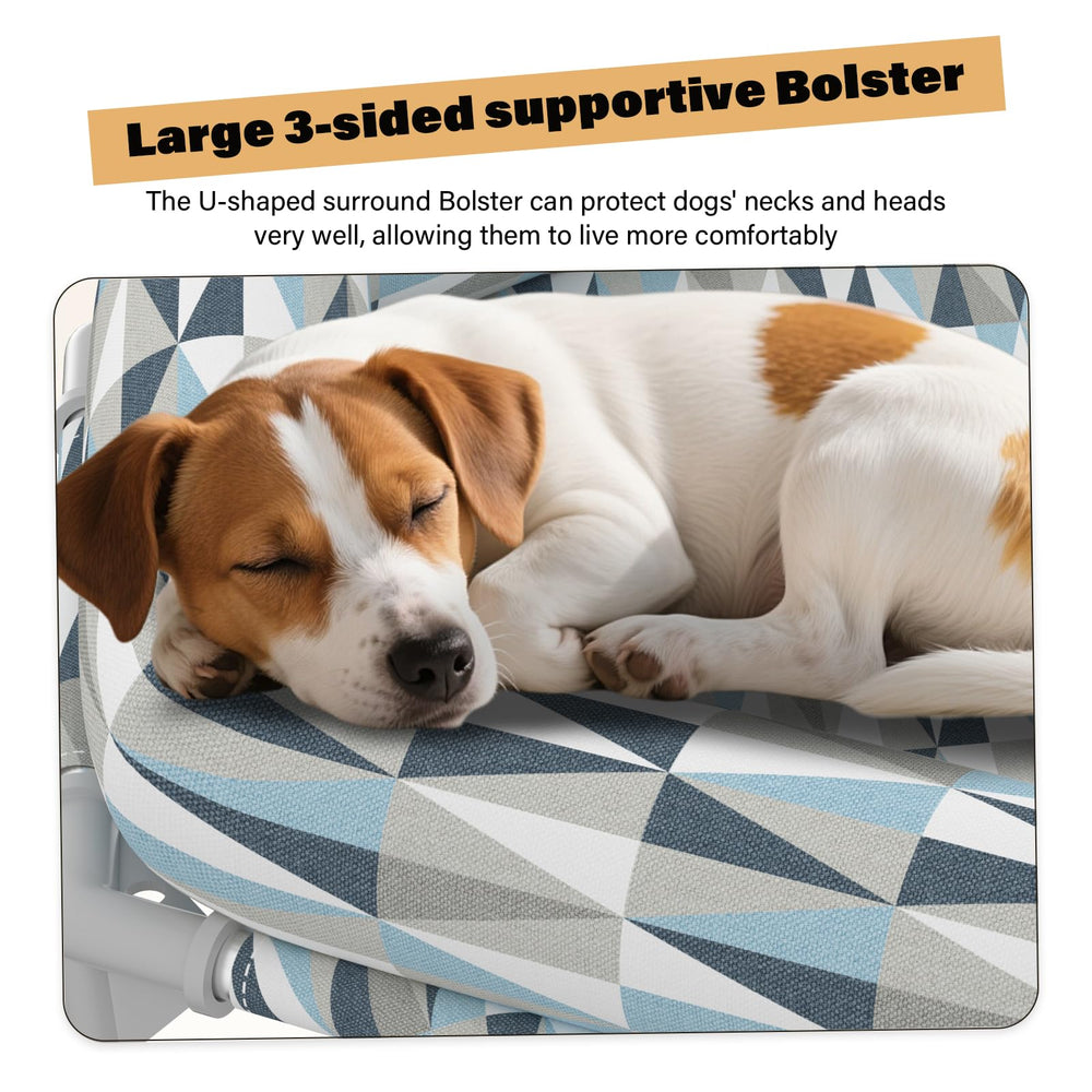 Pyowmgd elevated dog bed with a durable metal frame raises your pet for easy access.