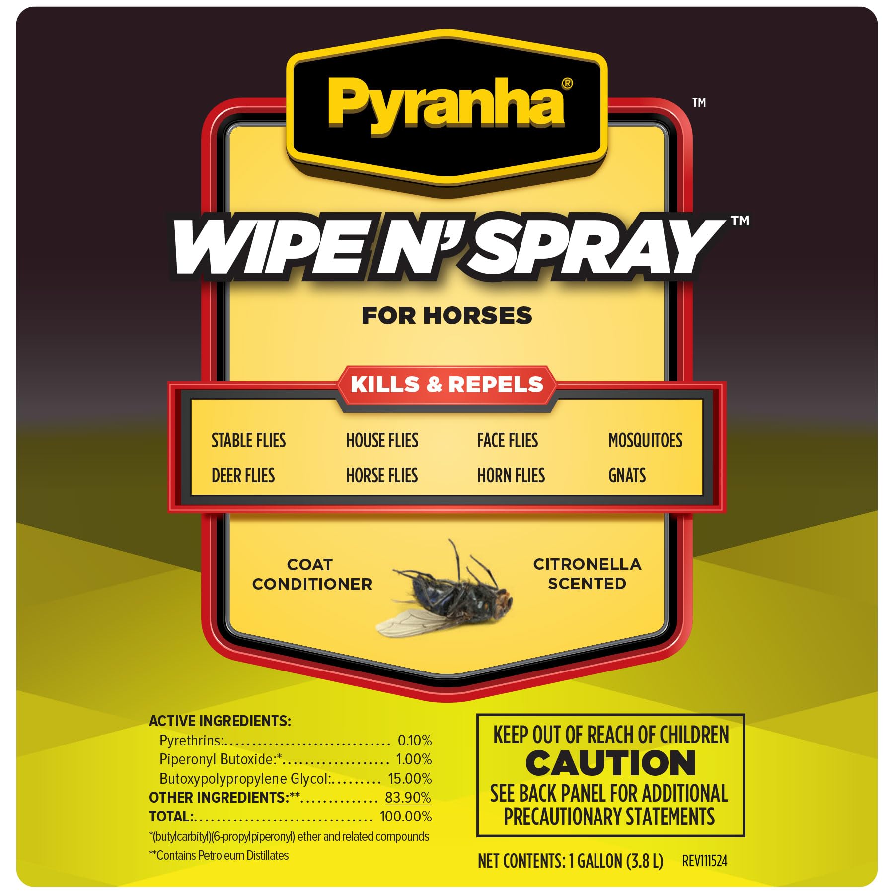 Pyranha Wipe N' Spray citronella scent adds pleasant application.