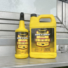 Pyranha Wipe N' Spray coat conditioning with lanolin for shine.