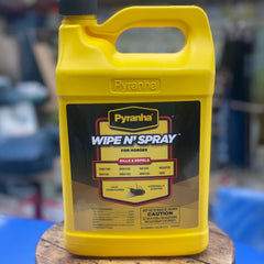 Pyranha Wipe N' Spray spray action on horse coat for quick protection.