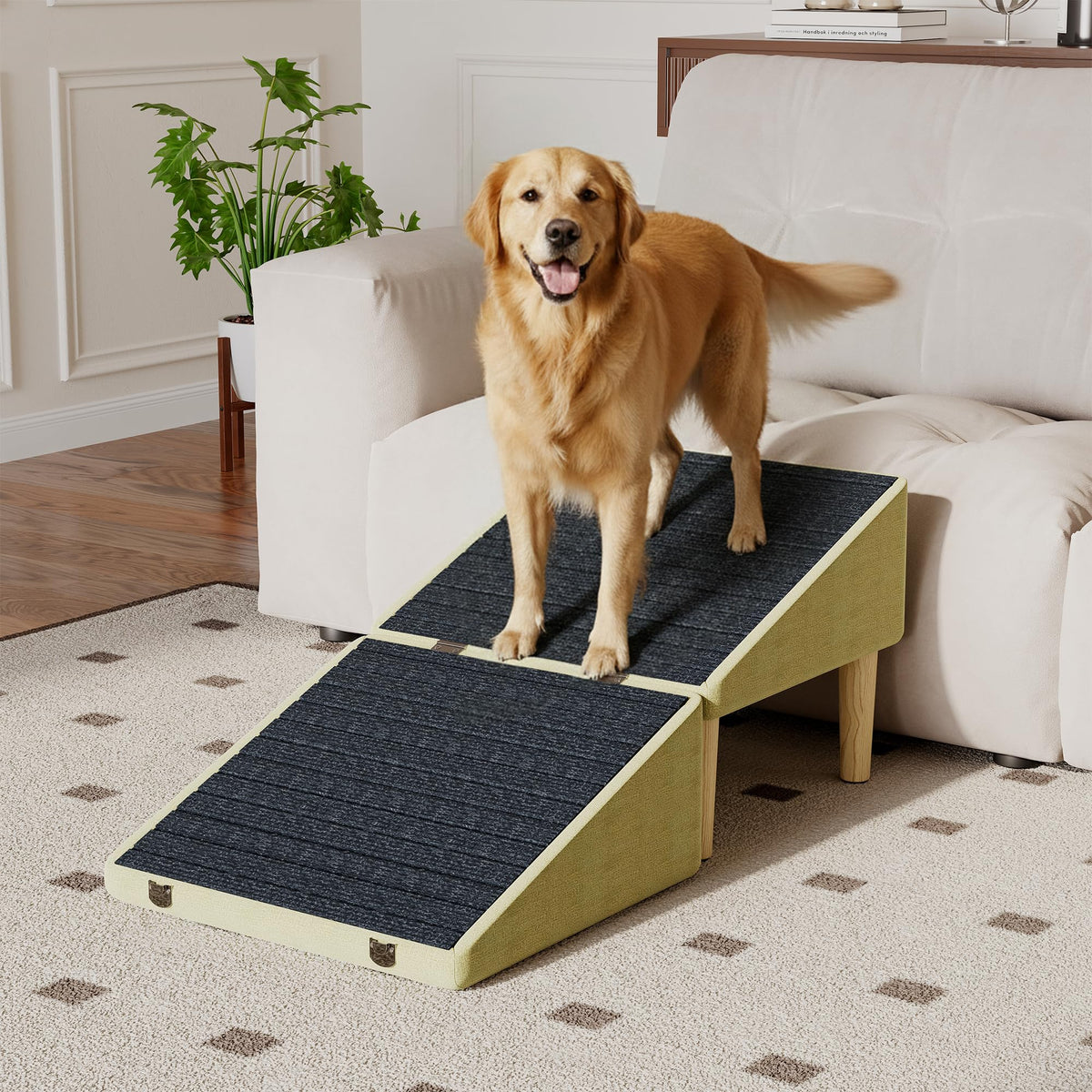 PyroLog 3-in-1 dog ramp with hidden storage improves space efficiency