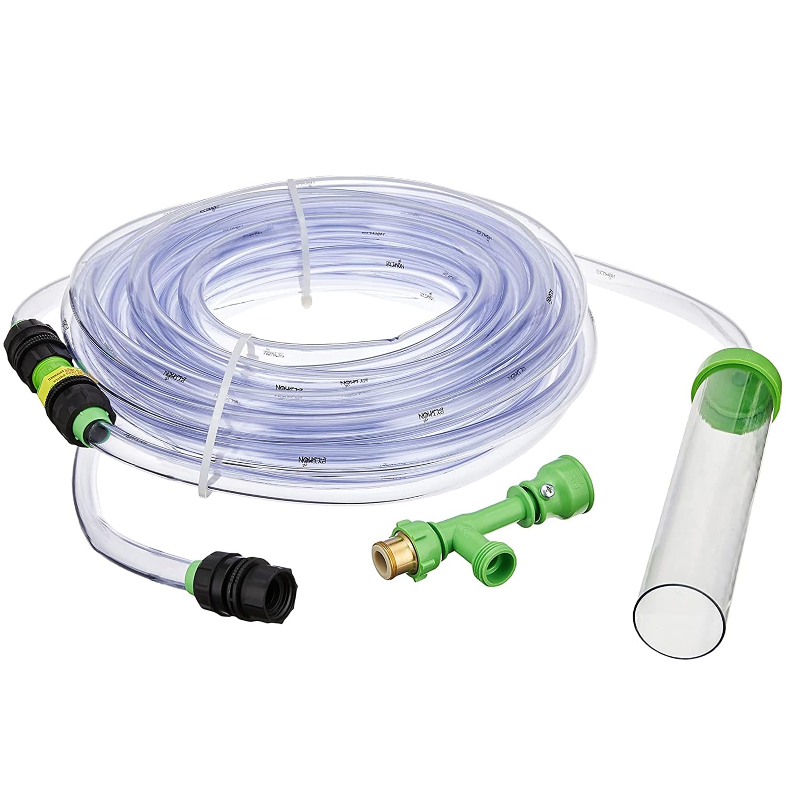 Python No Spill system hose enables mess-free water changes for aquariums.