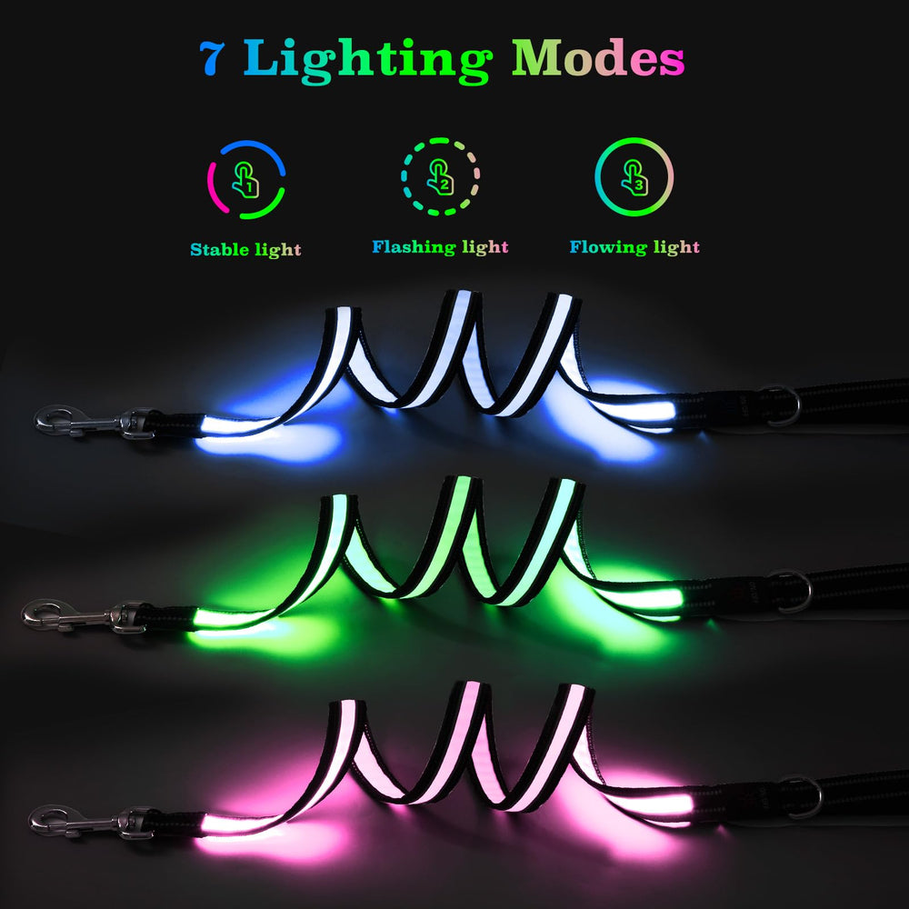PZRLit leash with a 360° rotating clip to prevent tangles.