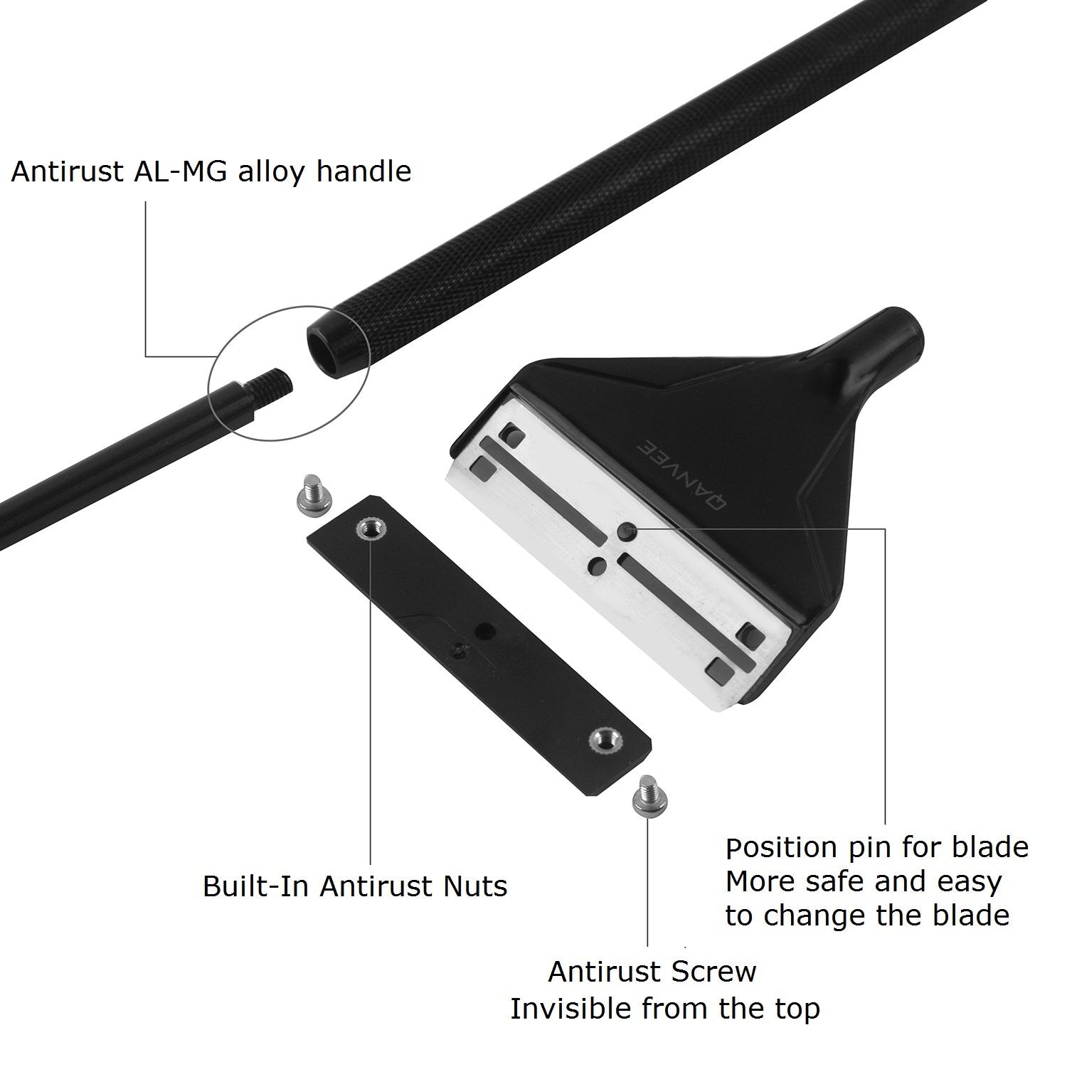 QANVEE scraper blade pack with 10 blades for versatile algae removal.