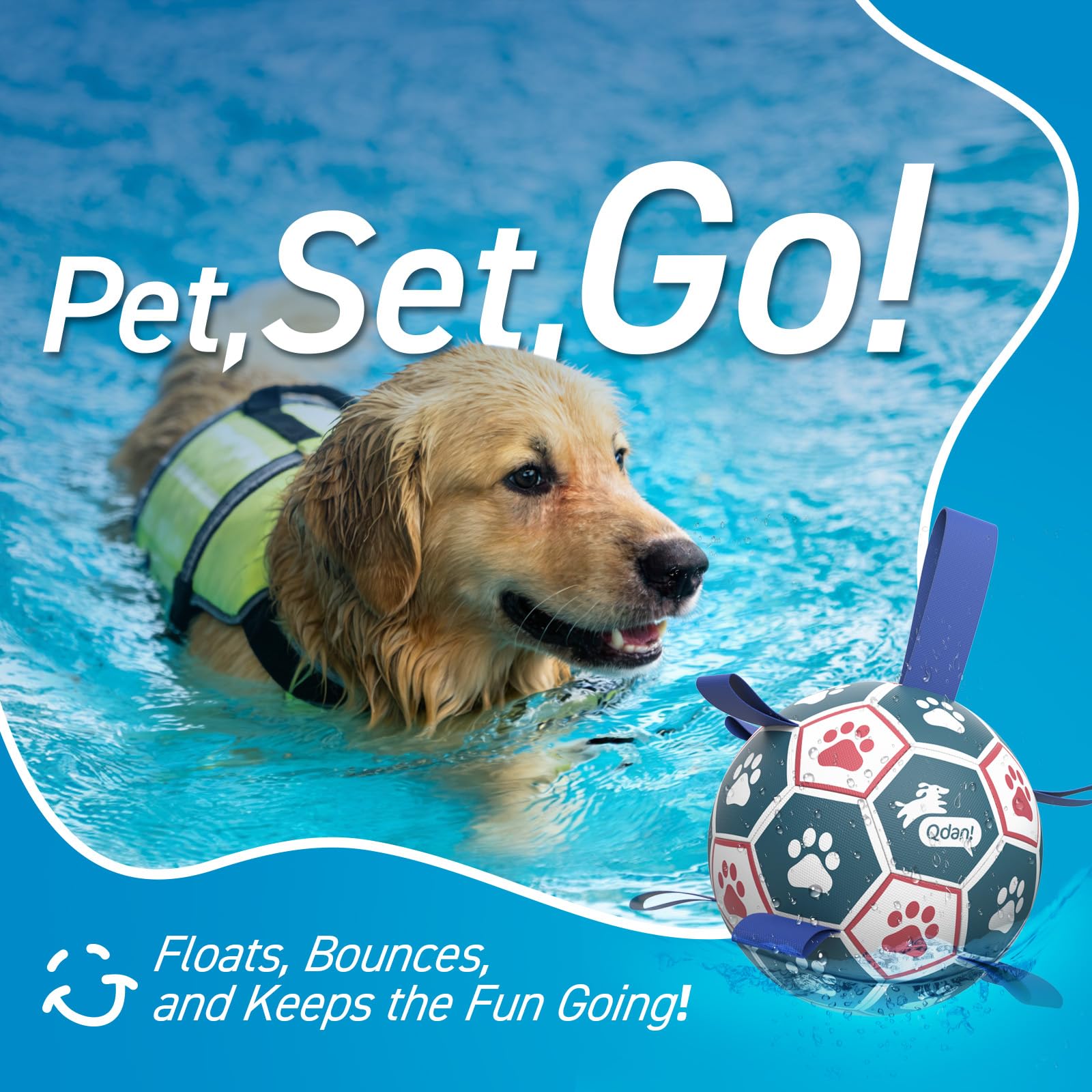 QDAN large dog ball in use outdoors for robust play