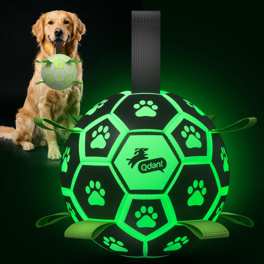 QDAN Glow Soccer Ball 8 Inch glows for night play and easy locating