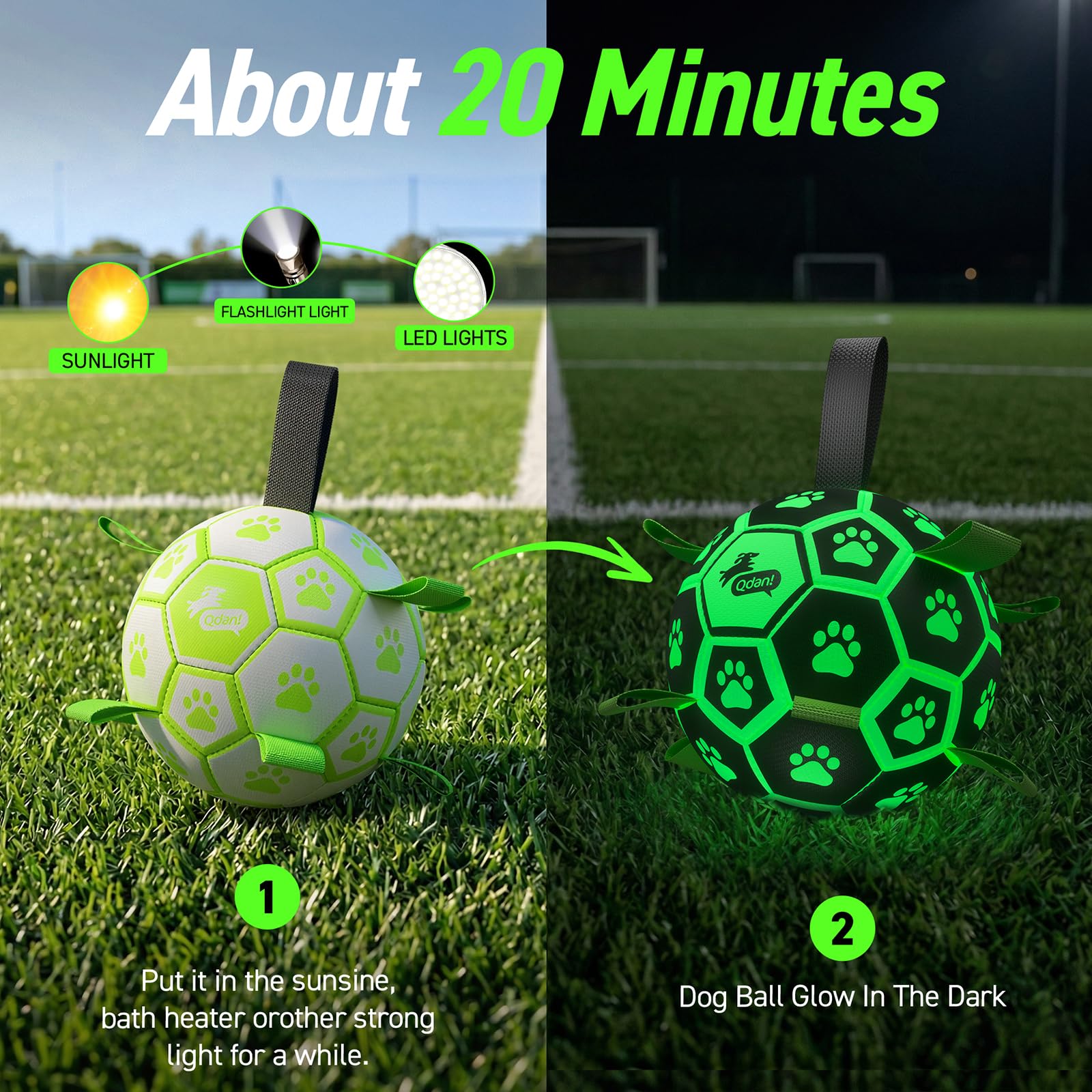 QDAN Glow Ball floats for water play by pool or lake