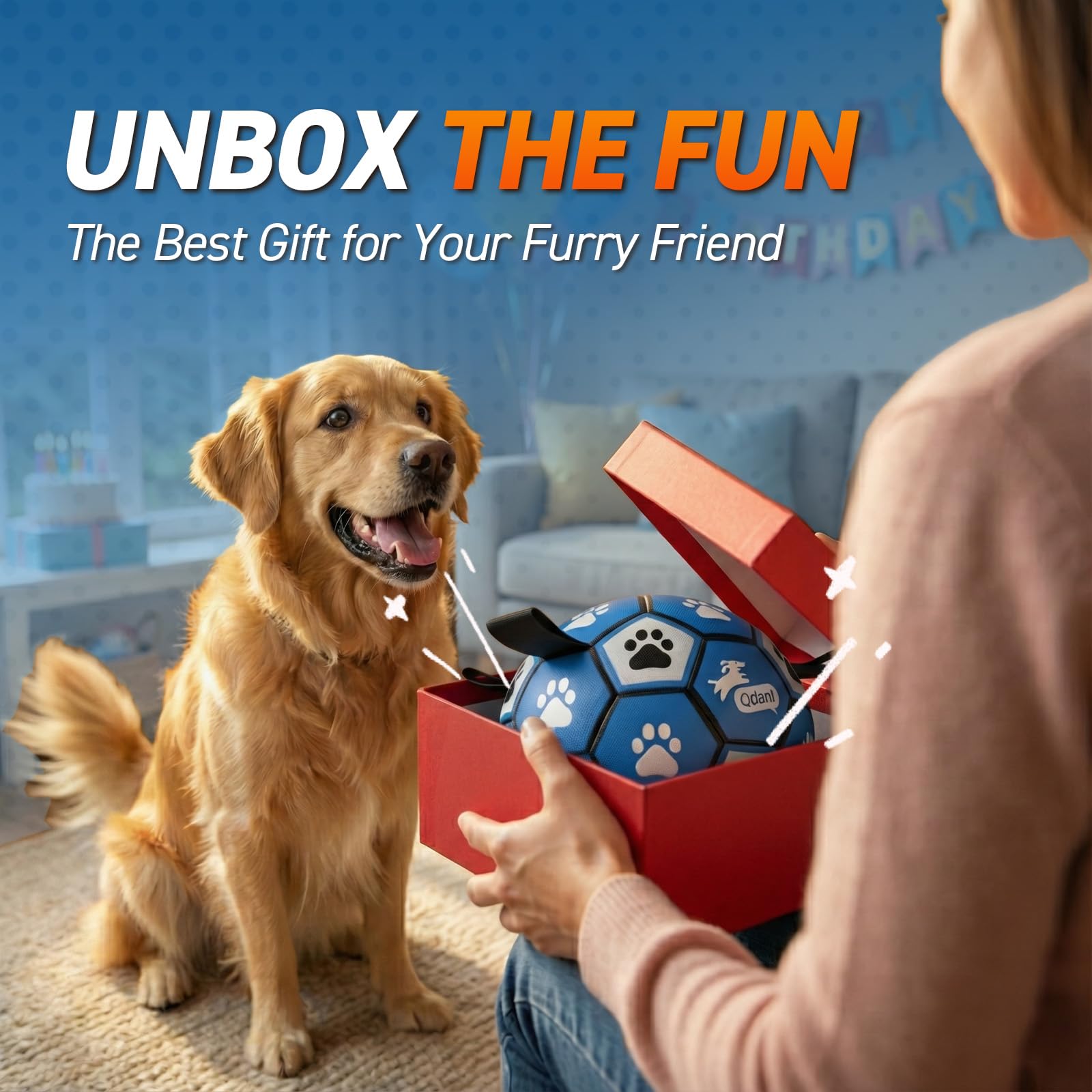 QDAN durable dog ball stands up to chewing for long-lasting fun.
