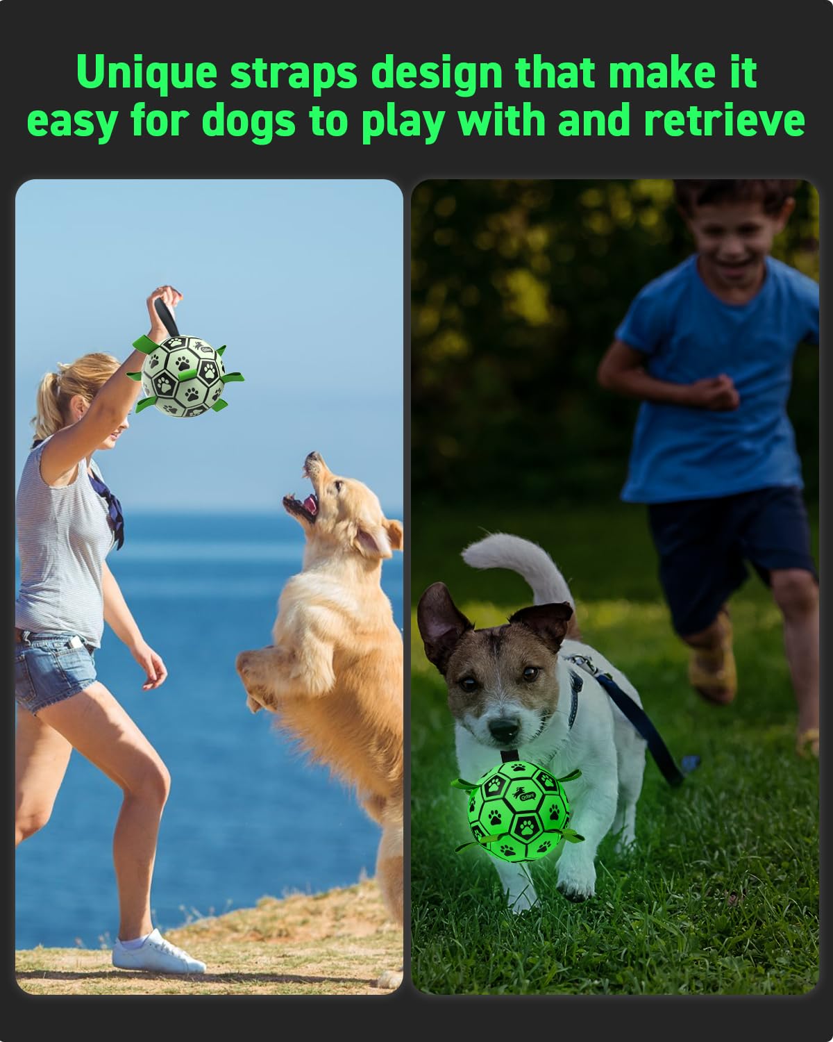 QDAN waterproof dog ball designed for water play and splashy fun.