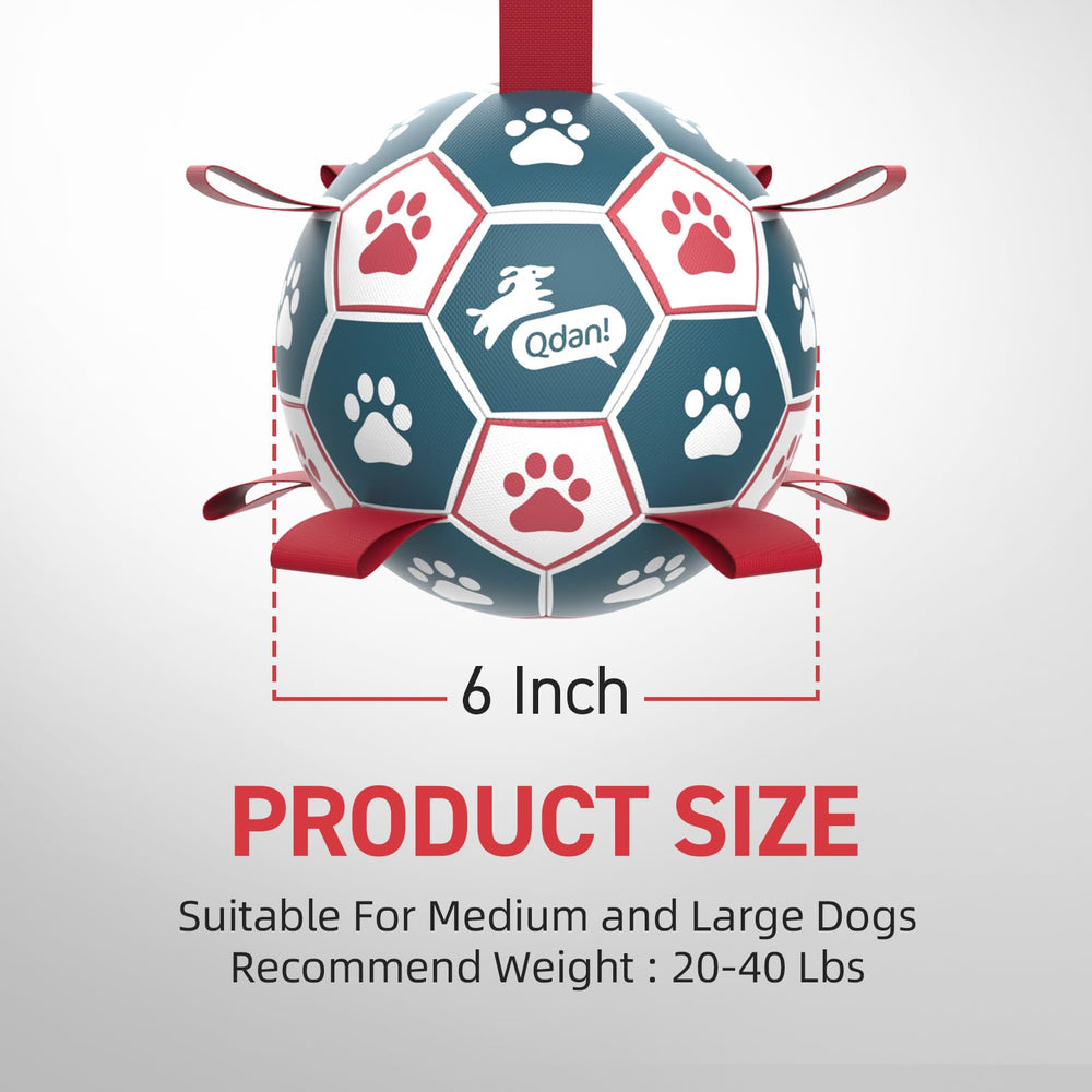 QDAN dog toy with nine nylon straps for easy retrieval.