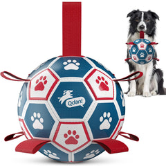 QDAN dog ball with straps for easy fetch and interactive play.