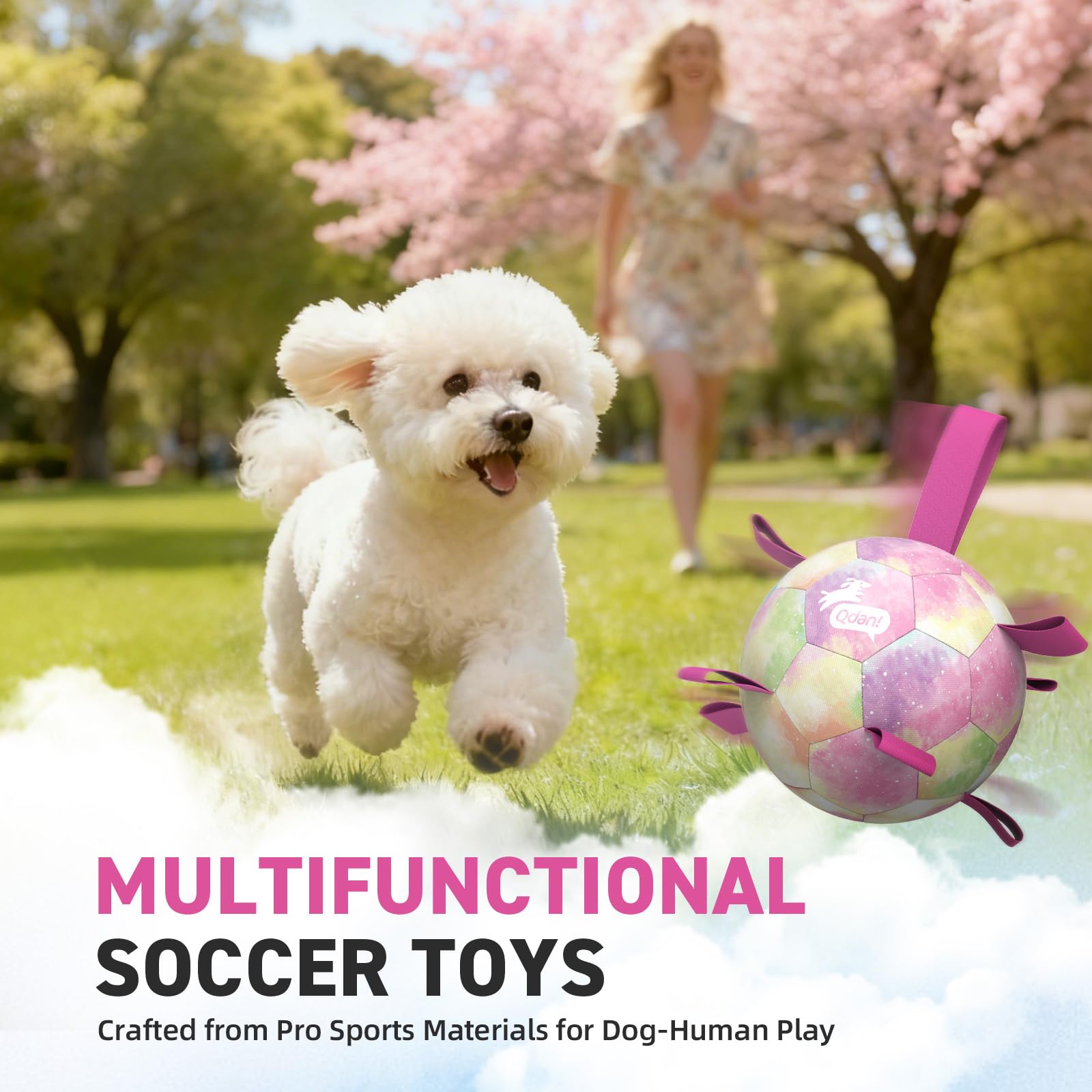 Interactive tug and fetch action with the QDAN ball