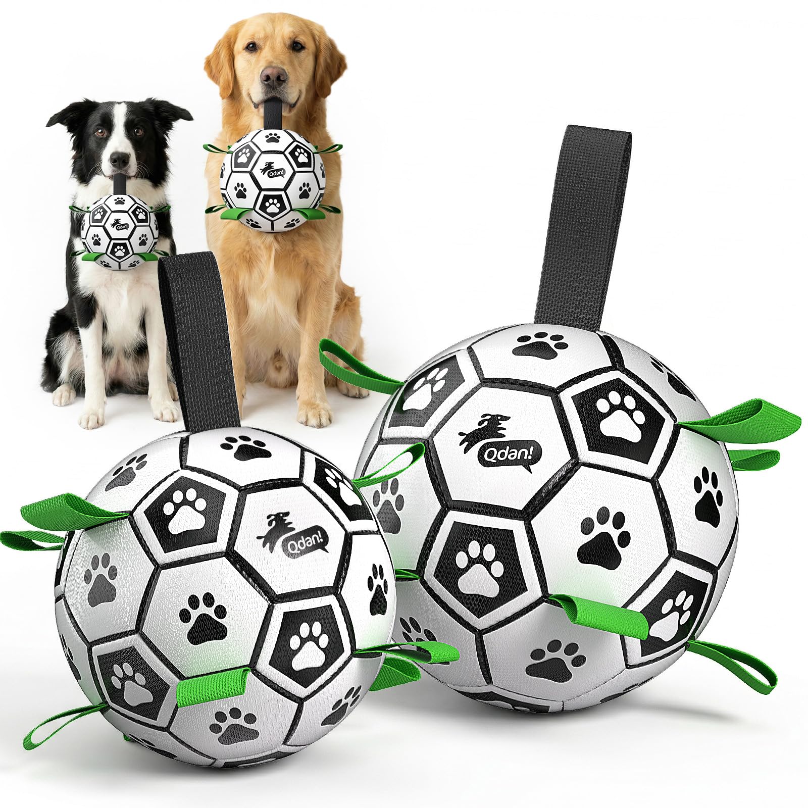 QDAN 6-inch dog soccer ball ready for interactive play and fetch.