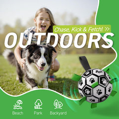 QDAN dog soccer ball with bounce-friendly surface for outdoor games.