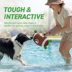 QDAN ball with nylon tabs for erratic bounce and easy retrieval
