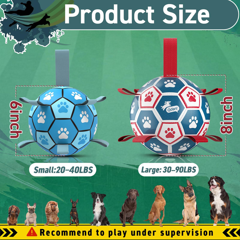 QDAN dog soccer ball during outdoor fetch demonstrating durable, safe interactive play.