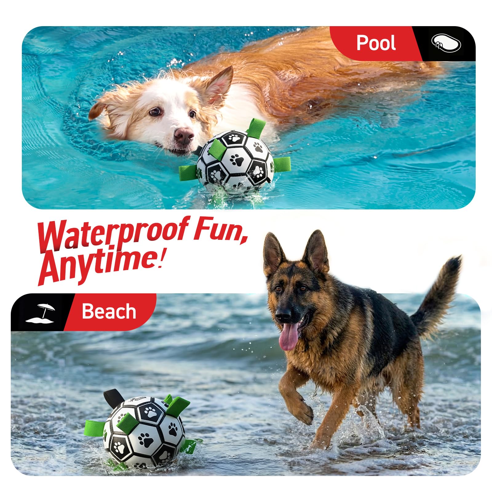 QDAN water-floating soccer ball ready for pool or lake play