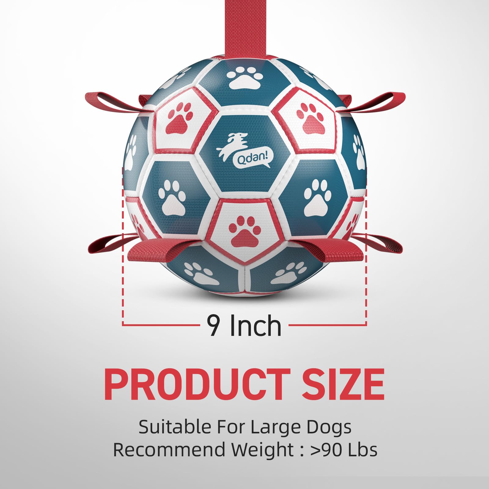 QDAN durable non-toxic ball designed for energetic dogs.