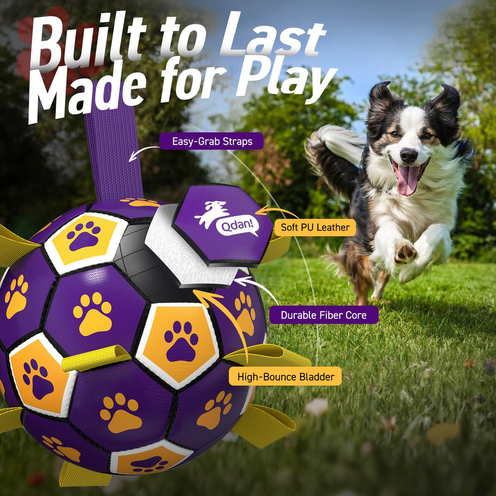 QDAN durable PU ball built to endure chewing and rough play.
