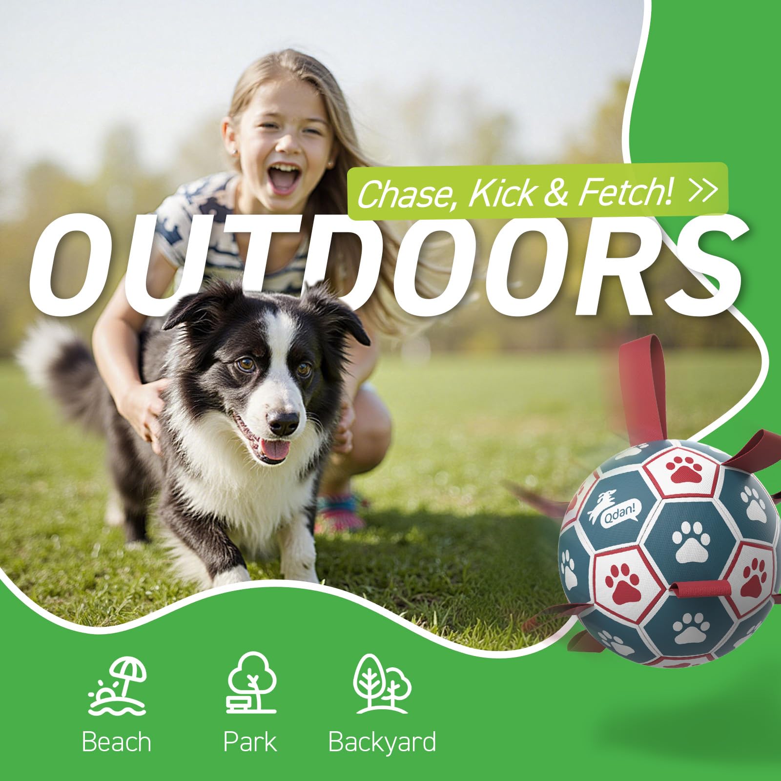 QDAN interactive dog toy supports training and outdoor play.