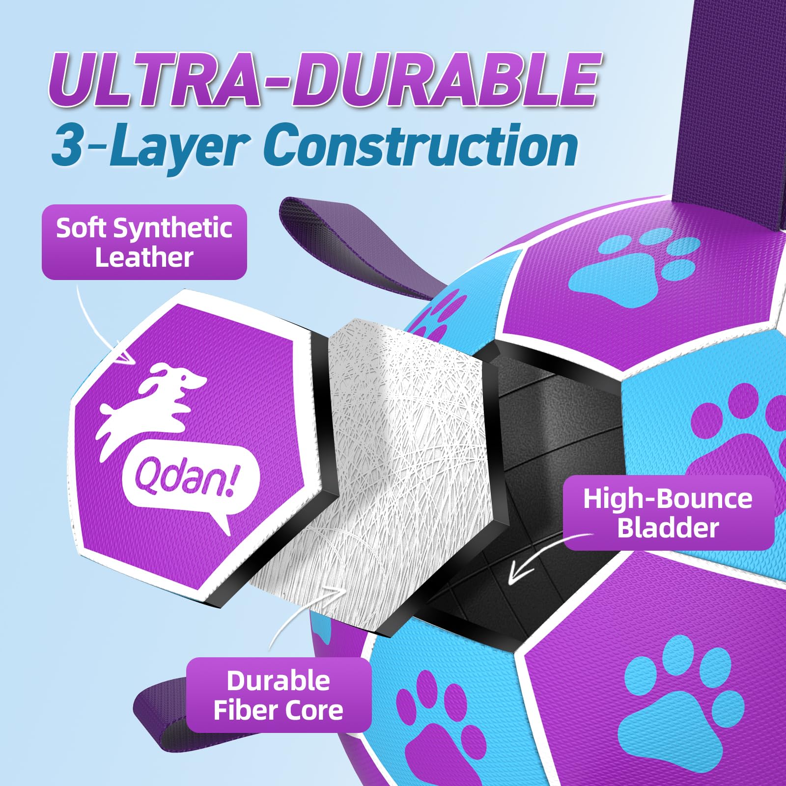 QDAN ball includes pump and needle adapter for quick inflation.
