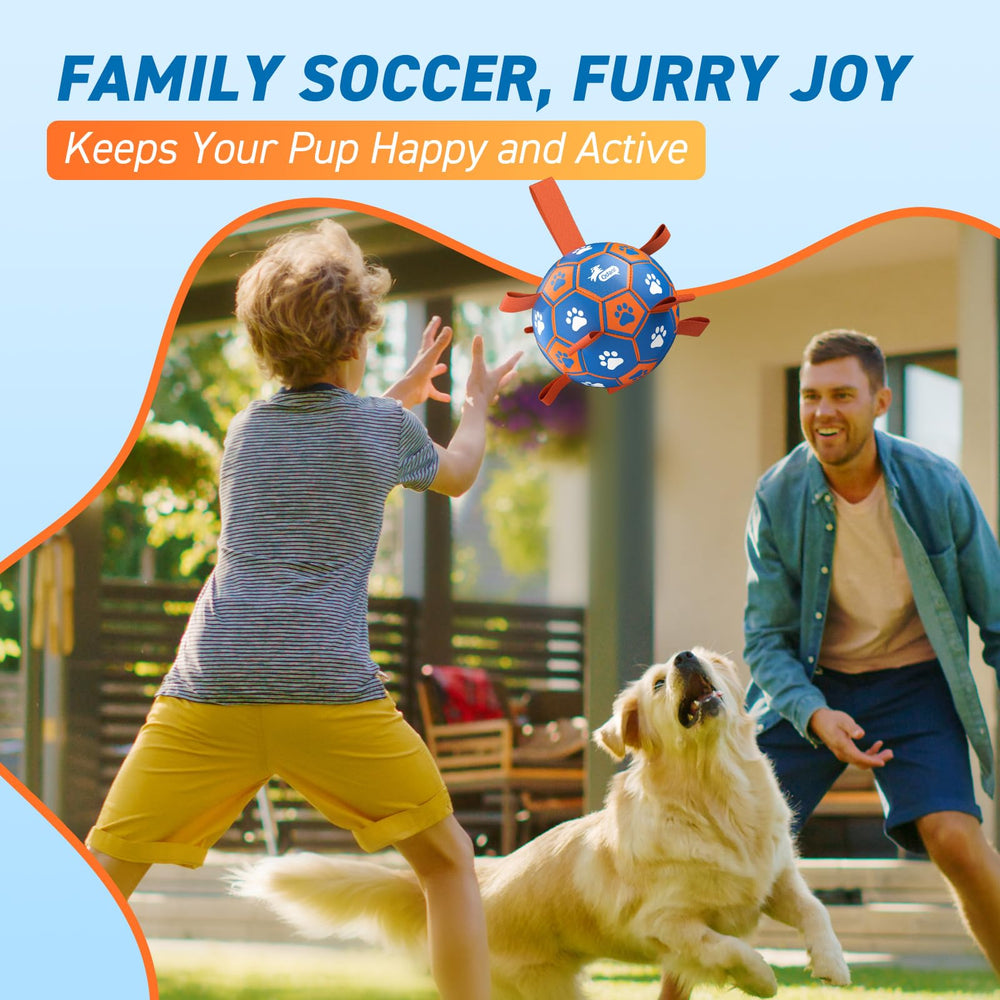 QDAN rope-toy soccer ball close-up of premium PU material for safe chewing.
