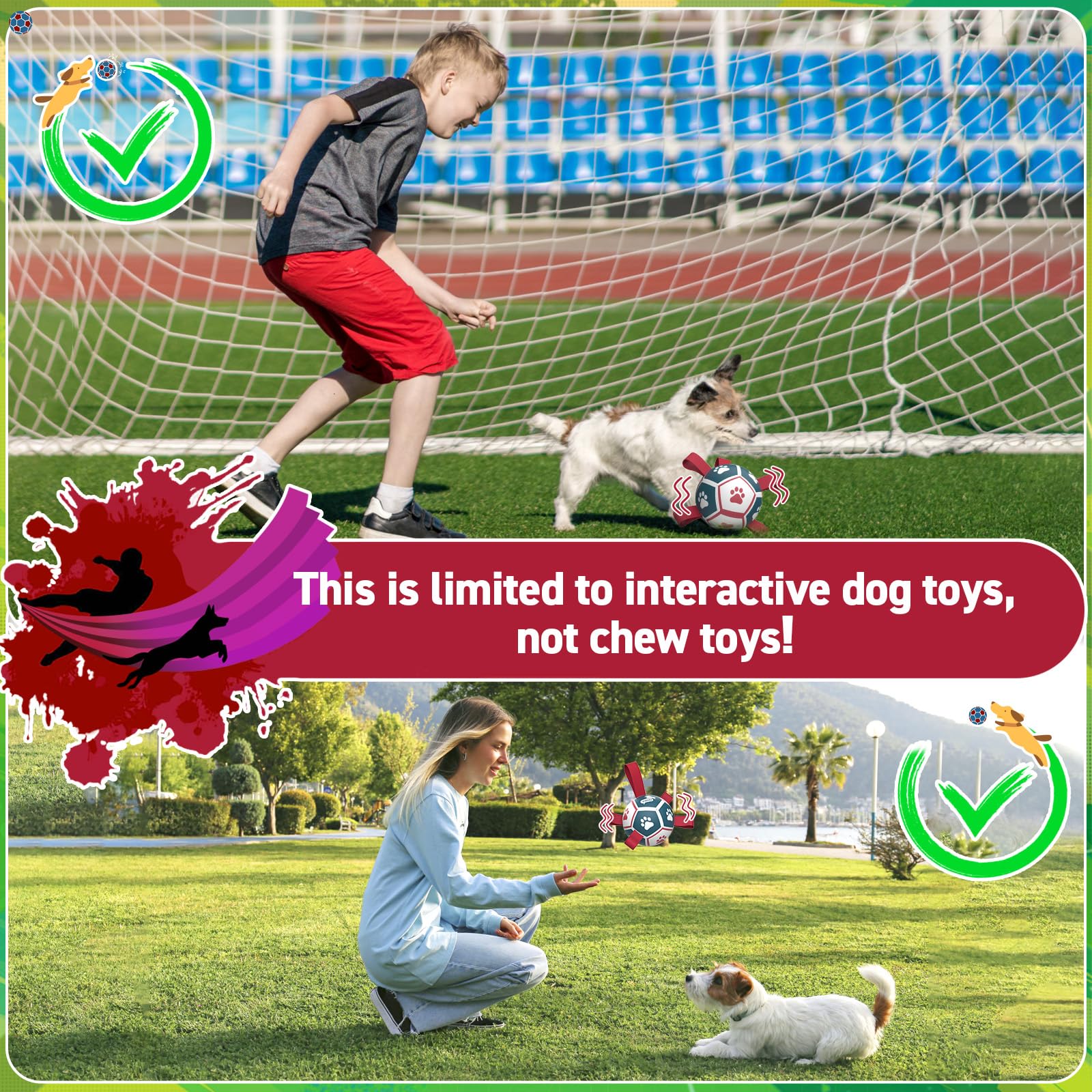 QDAN dog ball suitable for indoor and outdoor play
