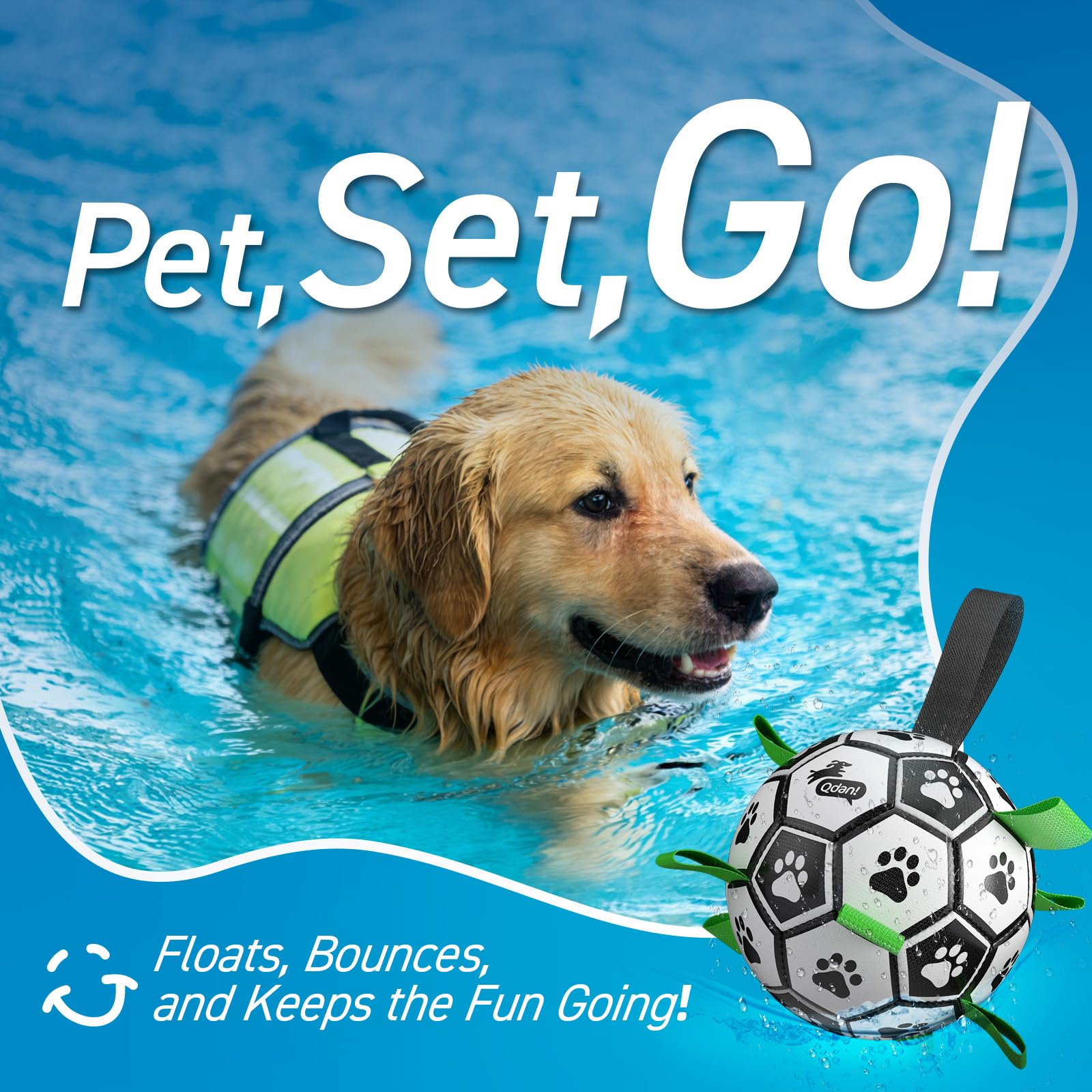 QDAN ball features nylon tabs on seams to improve grip.
