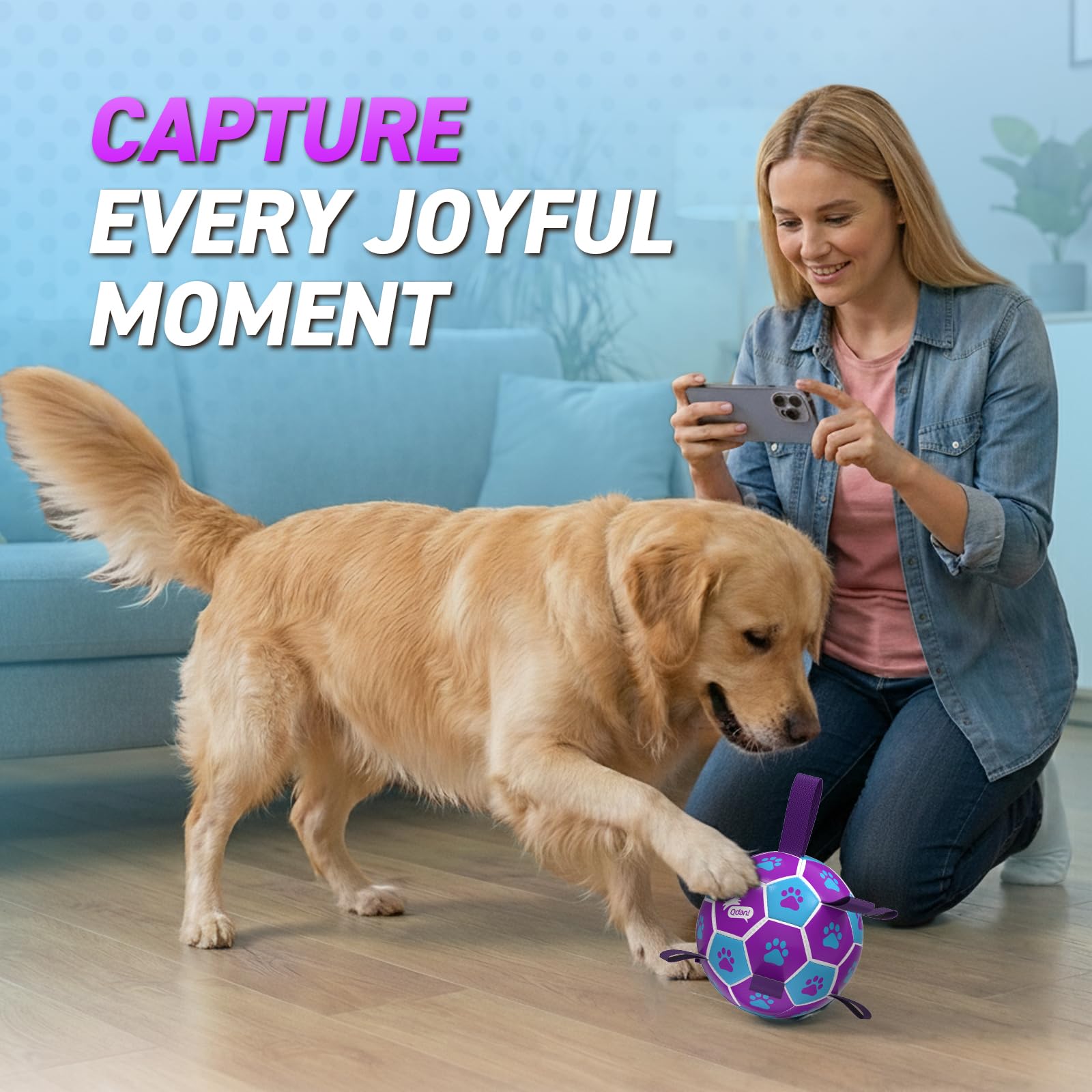 QDAN dog water toy soccer ball ideal for pool adventures