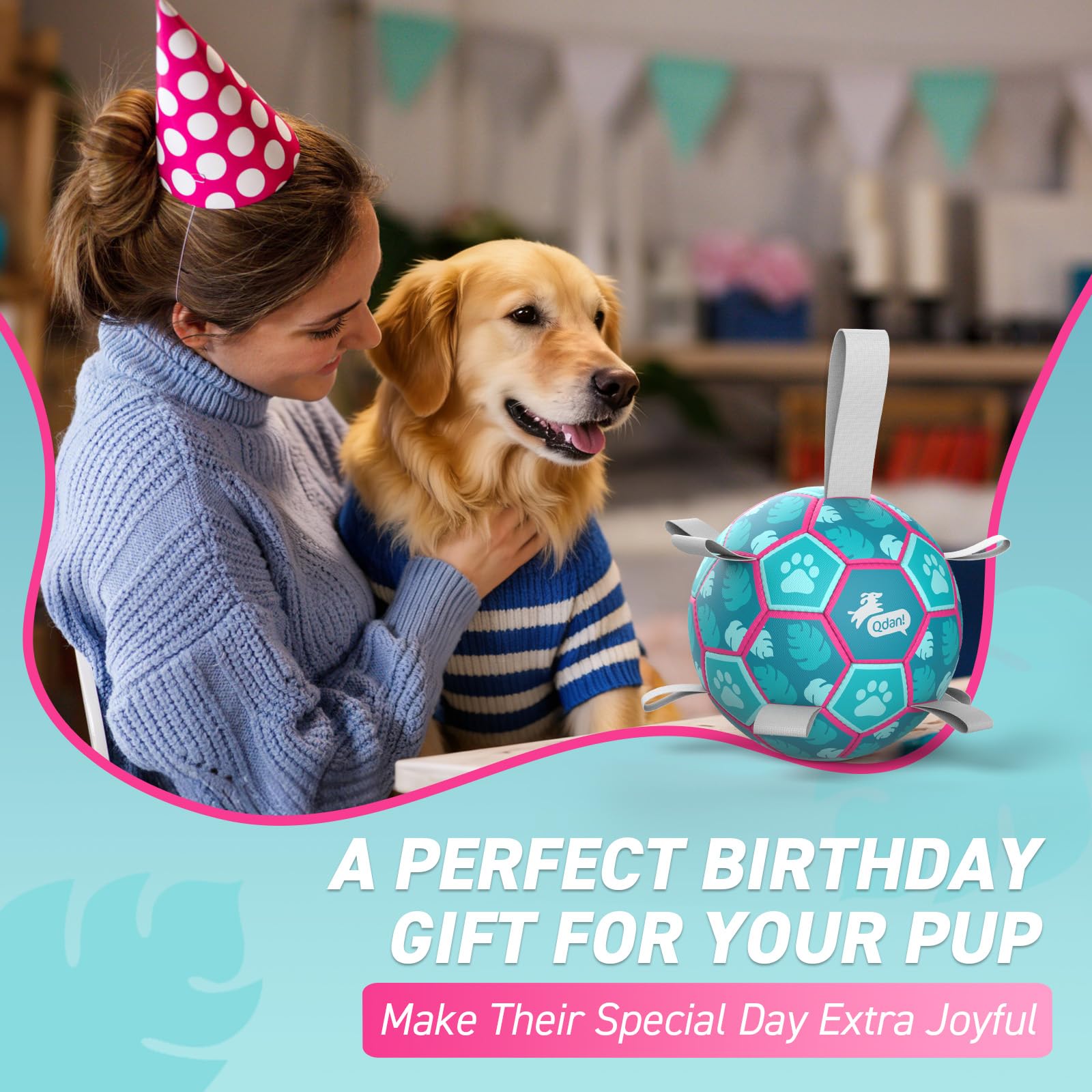 QDAN durable PU ball is safe for dogs.