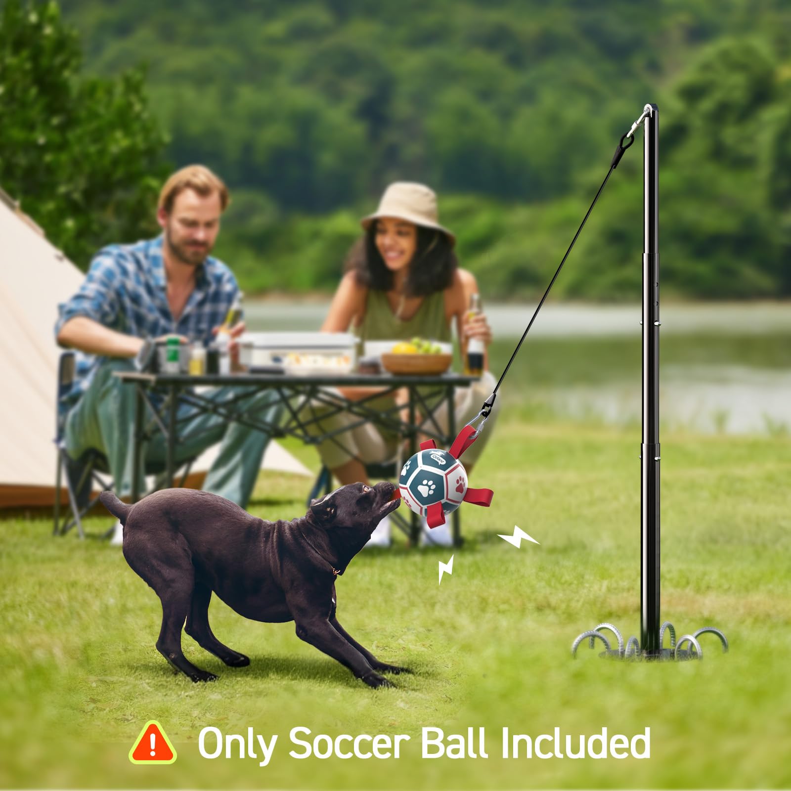 QDAN durable PU dog ball built from standard soccer material