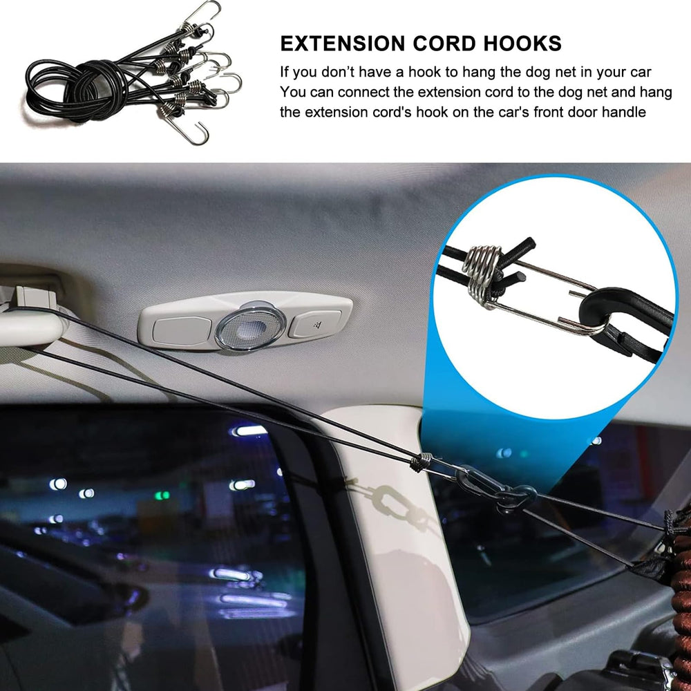 Q-DDOIT dog barrier front-seat safety illustration underlines preventing front-seat access.