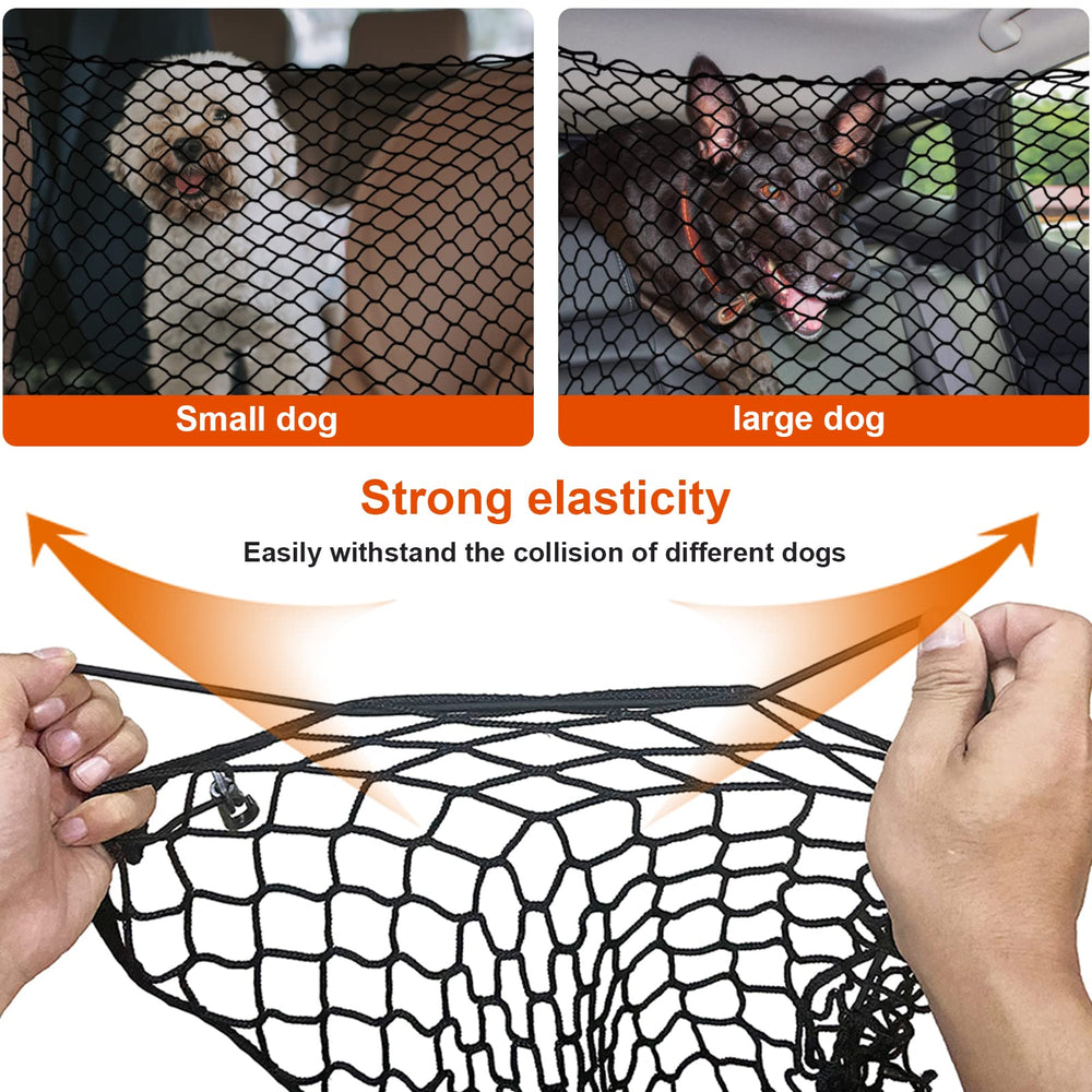 qddoit pet restraint net trunk partition prevents items from shifting during travel