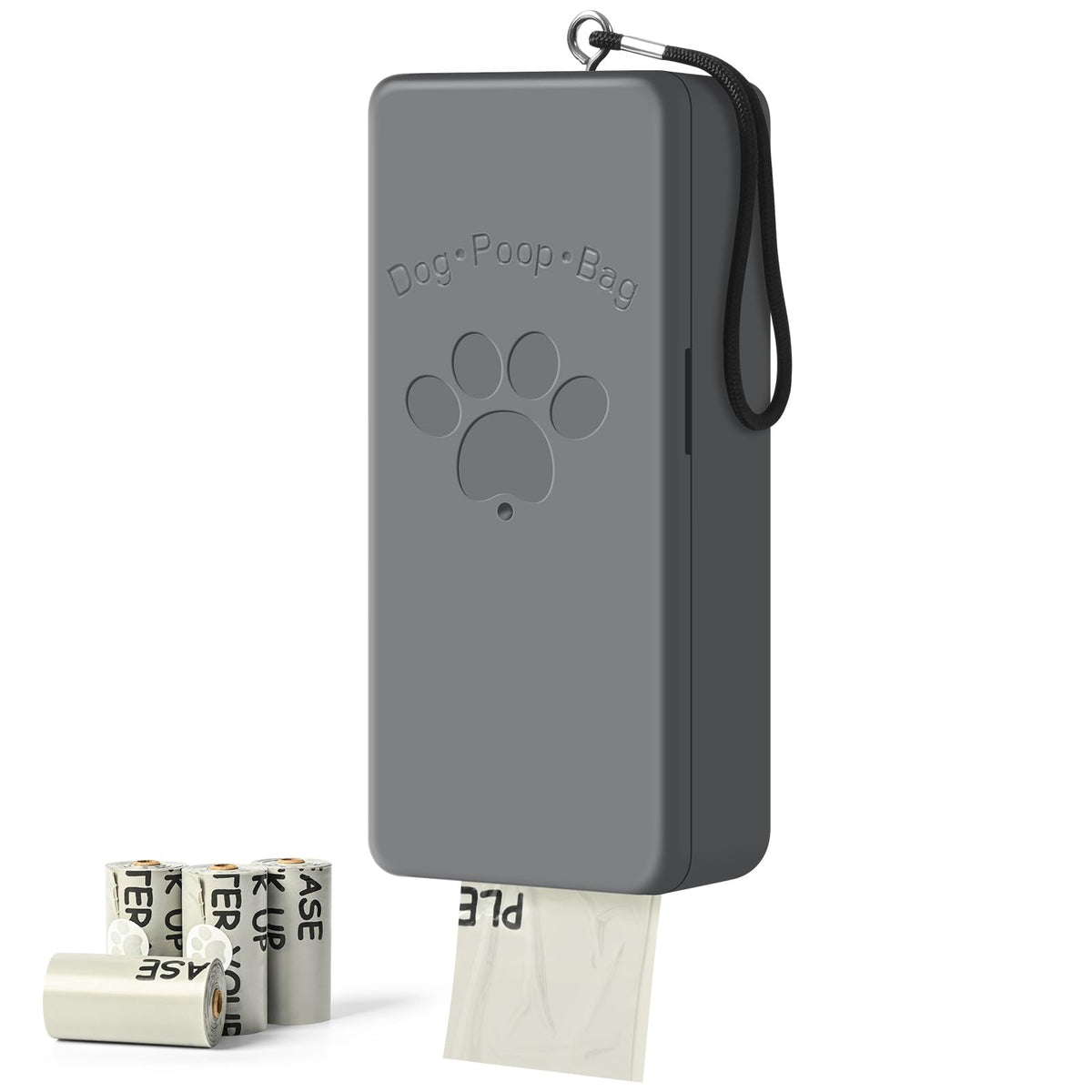 Qeerable dog poop bag dispenser hanging gray with quick access