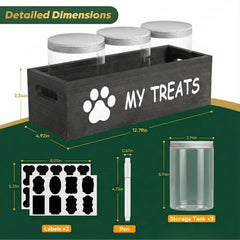 Qeerable stackable treat storage helps organize kibble, chews, and training rewards.