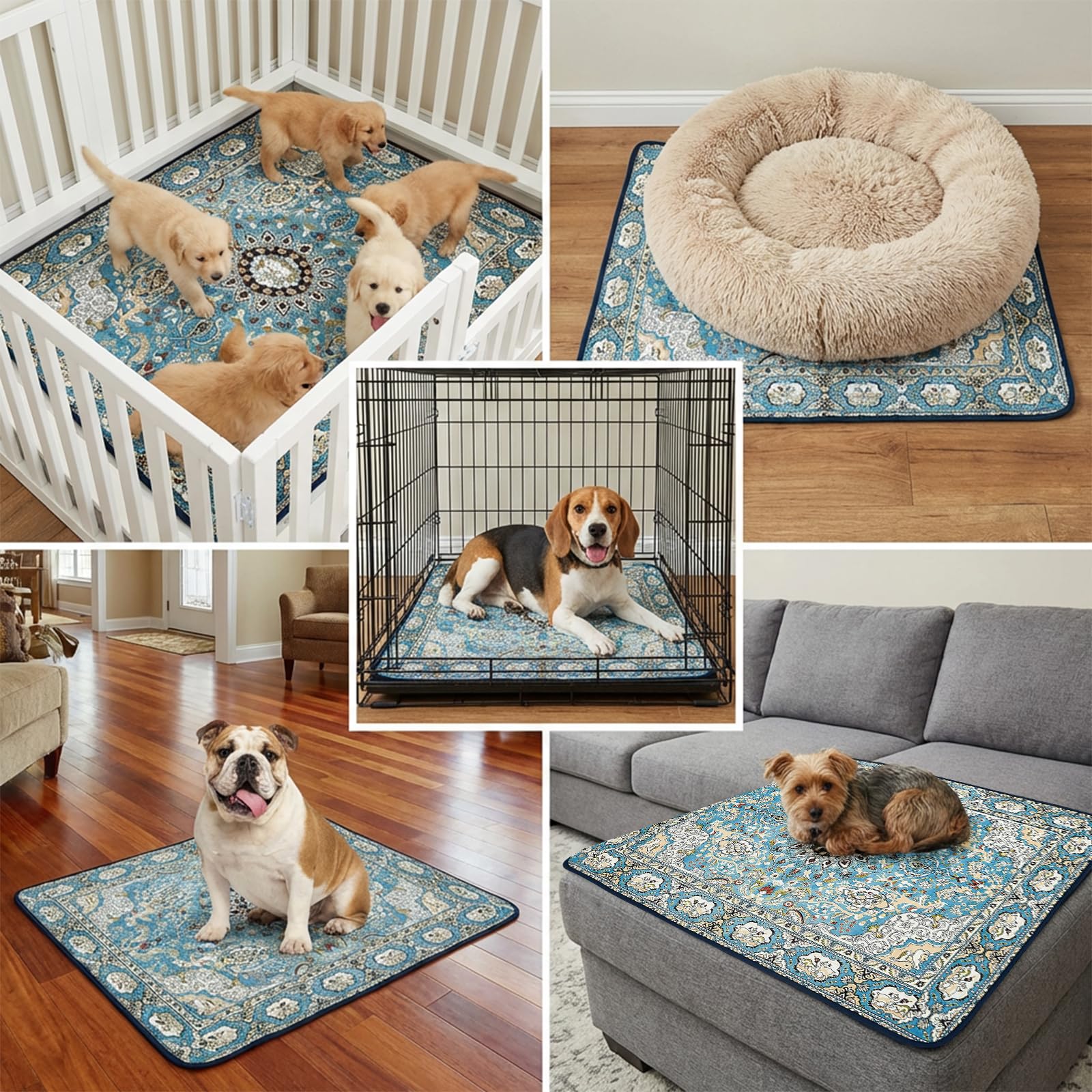 Qeils tie-dye style pad adds charm while training and protecting surfaces.