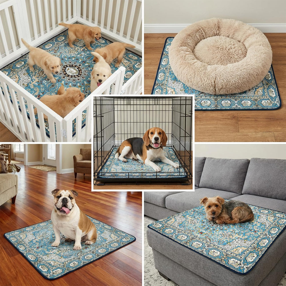 Qeils tie-dye style pad adds charm while training and protecting surfaces.