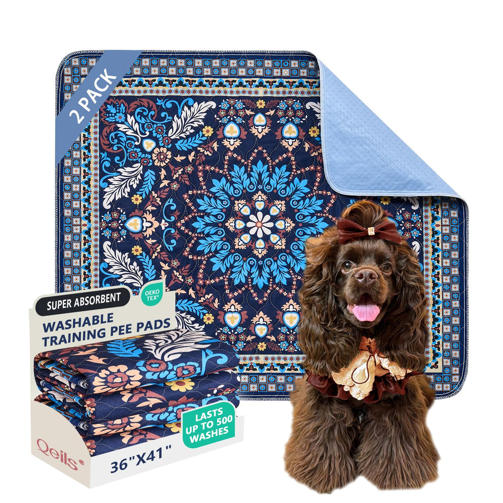 Qeils Washable Pee Pad top layer quickly absorbs moisture for cleaner indoors.